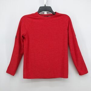 Russell Shirt Boys Size Large 10/12 Red Fit Athletic Dri-Power 360 Long Sleeve
